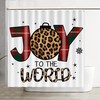 Buffalo Check Plaid Leopard Joy To The World Shower Curtain With Covome Brand