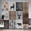 Buffalo Plaid Adventure Shower Curtain Rustic Cabin Bear Moose Bathroom Decor