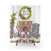 Buffalo Plaid Christmas Shower Curtain With Animal Holiday Decor, Polar Bear, Penguin And Christmas Saying For Bathroom