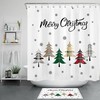 Buffalo Plaid Fir Tree Snowflakes Christmas Shower Curtain - Rustic Bathroom Decor