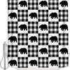 Buffalo Plaid Polar Bear Shower Curtain | Merry Christmas Winter Bathroom Decor