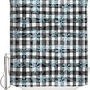 Buffalo Plaid Shower Curtain | Blue Snowflake Christmas Bathroom Decor