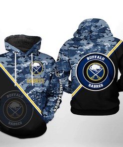 Buffalo Sabers Nhl Camo Team 3D All Over Print Hoodie With Zip Up Option Show Your Team Spirit With Style