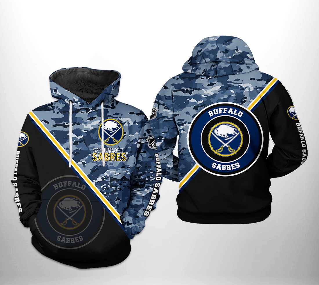 Buffalo Sabers Nhl Camo Team 3D All Over Print Hoodie With Zip Up Option Show Your Team Spirit With Style