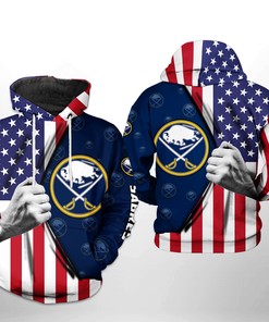 Buffalo Sabers Nhl Us Flag 3D All Over Print Hoodie With Zip Up Option Perfect For Patriotic Occasions