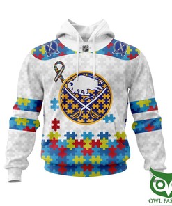 Buffalo Sabres Auti'M Awareness Custom Name 3D All Over Print Hoodie With Zip Up Option Perfect For Advocates