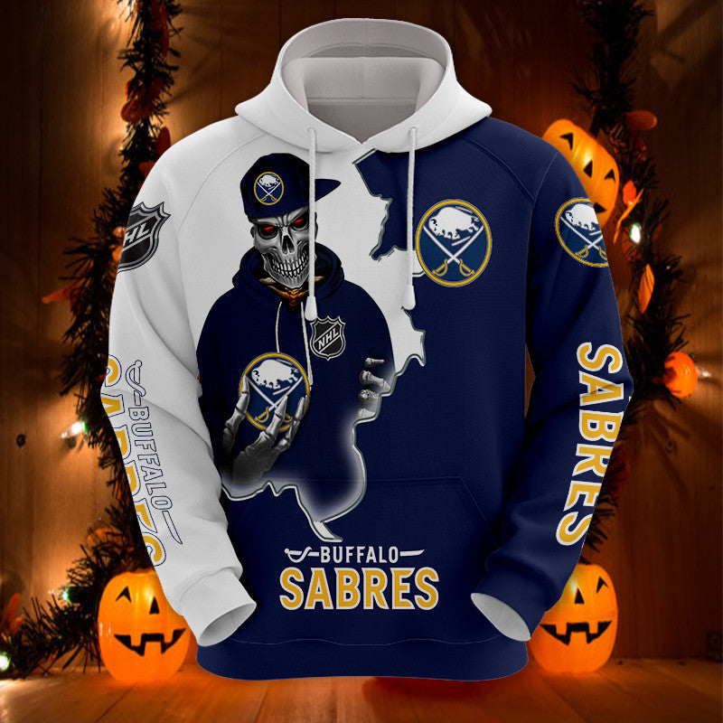 Buffalo Sabres Skull Hoodie With 3D Design, A Perfect Gift For Fans