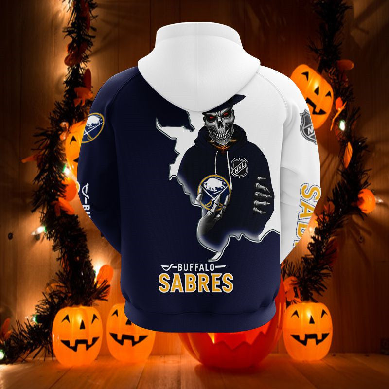 Buffalo Sabres Skull Hoodie With 3D Design, A Perfect Gift For Fans