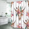 Bull Skull Shower Curtain with Abstract Southwest Aztec Design for Boho Bathroom Decor