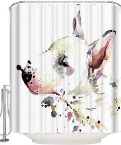 Bull Terrier Dome-Space Shower Curtain For Bathroom