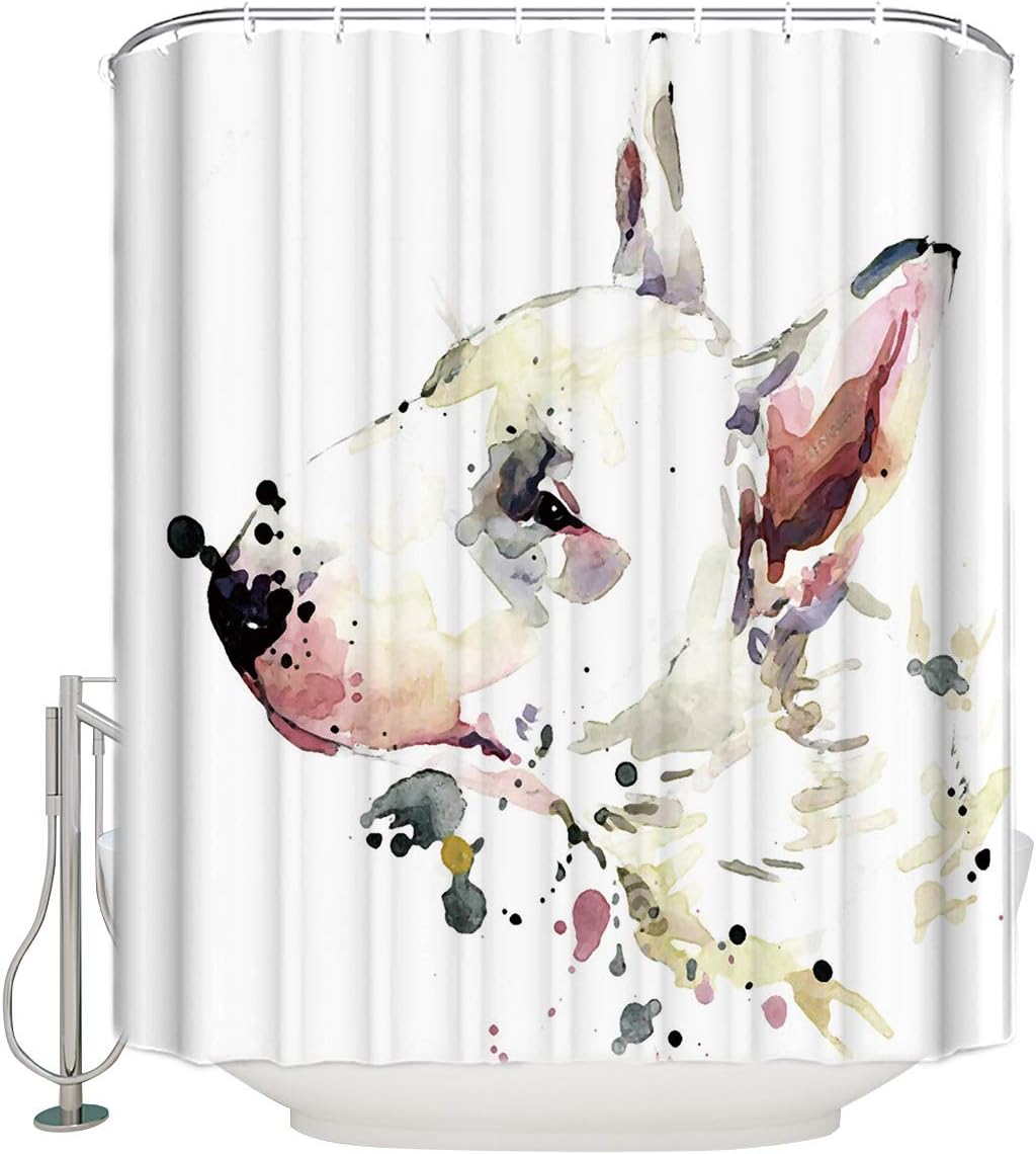 Bull Terrier Dome-Space Shower Curtain For Bathroom