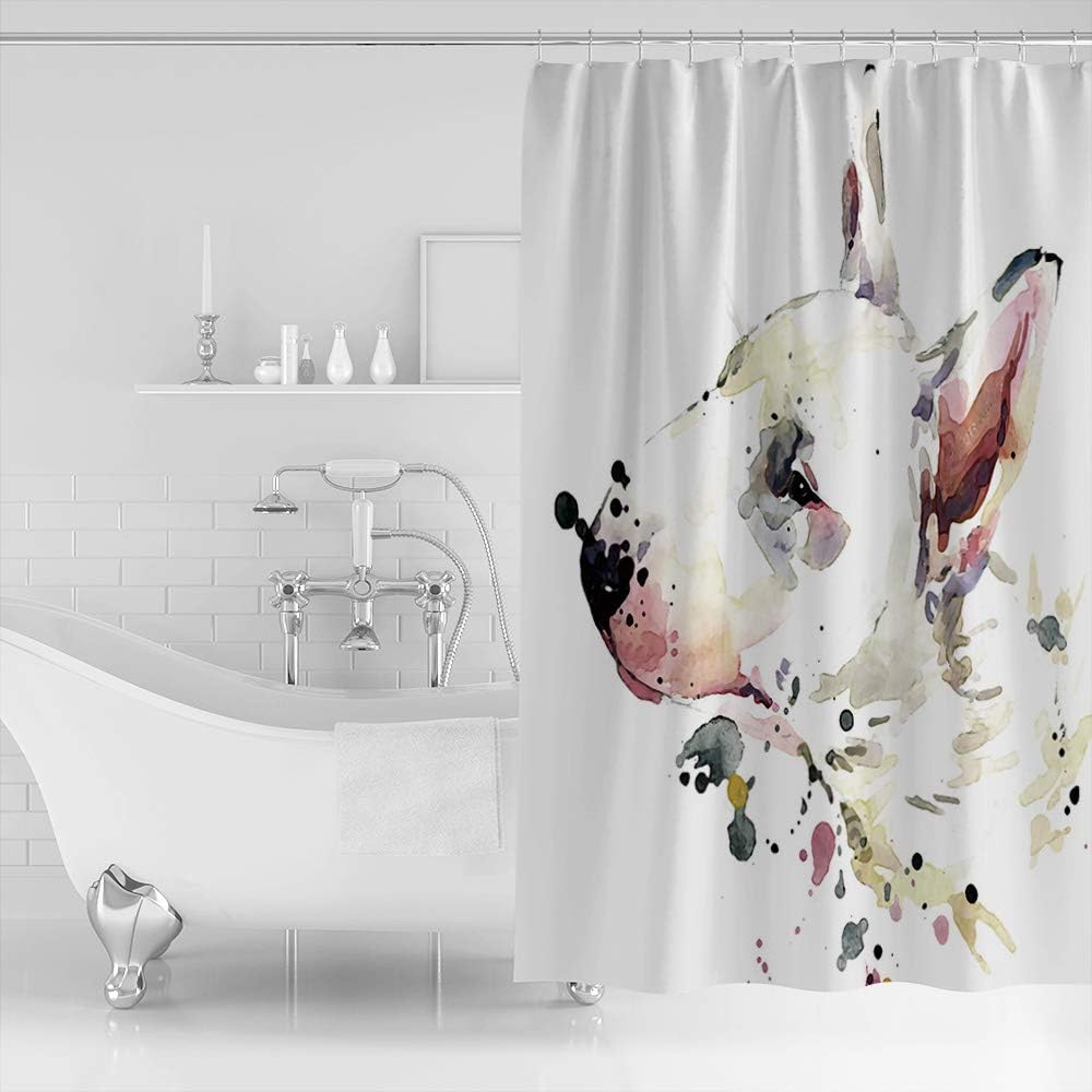 Bull Terrier Dome-Space Shower Curtain For Bathroom - Image 2