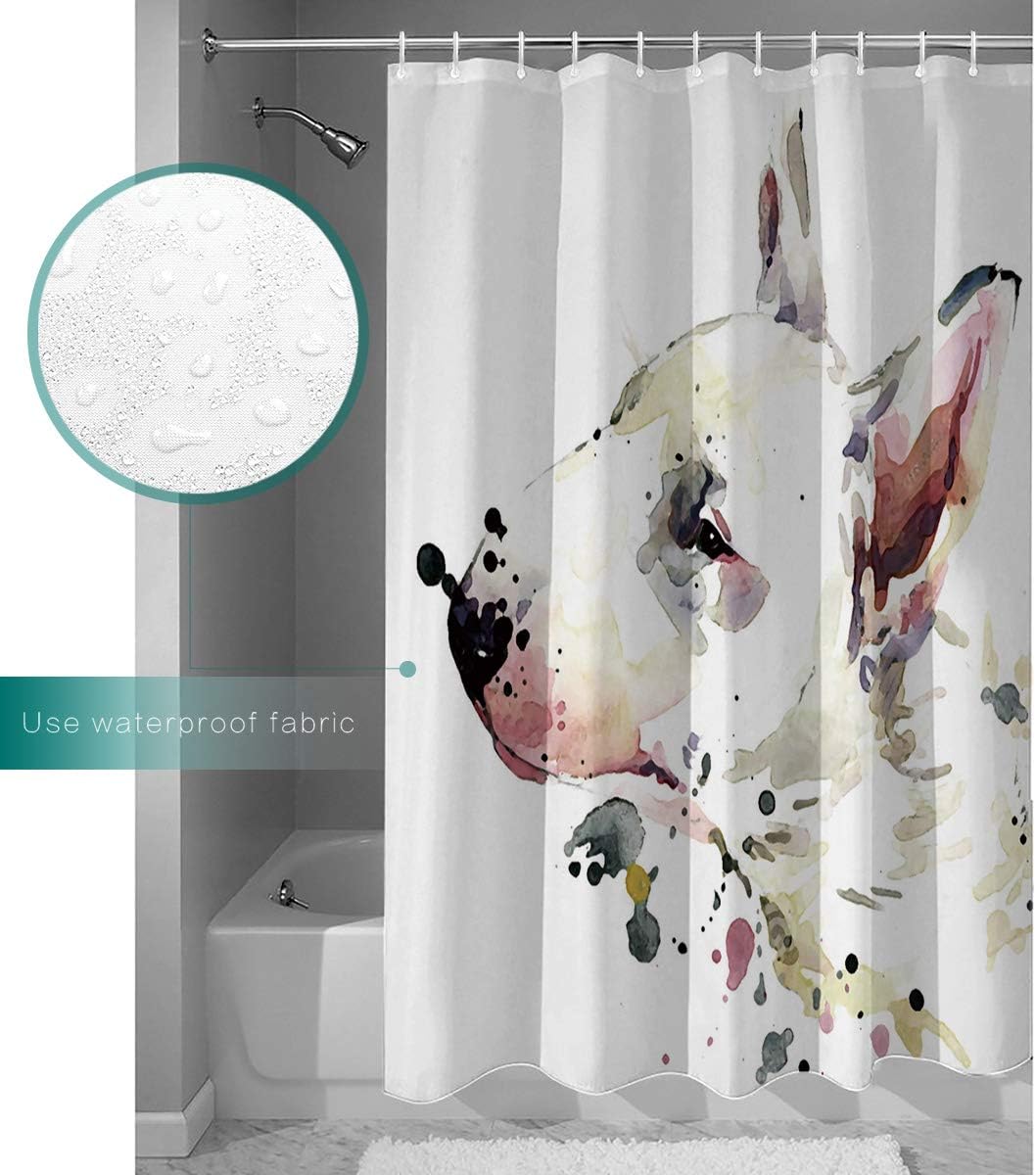 Bull Terrier Dome-Space Shower Curtain For Bathroom - Image 3