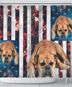 Bullmastiff Dog Print Waterproof Fabric Shower Curtain