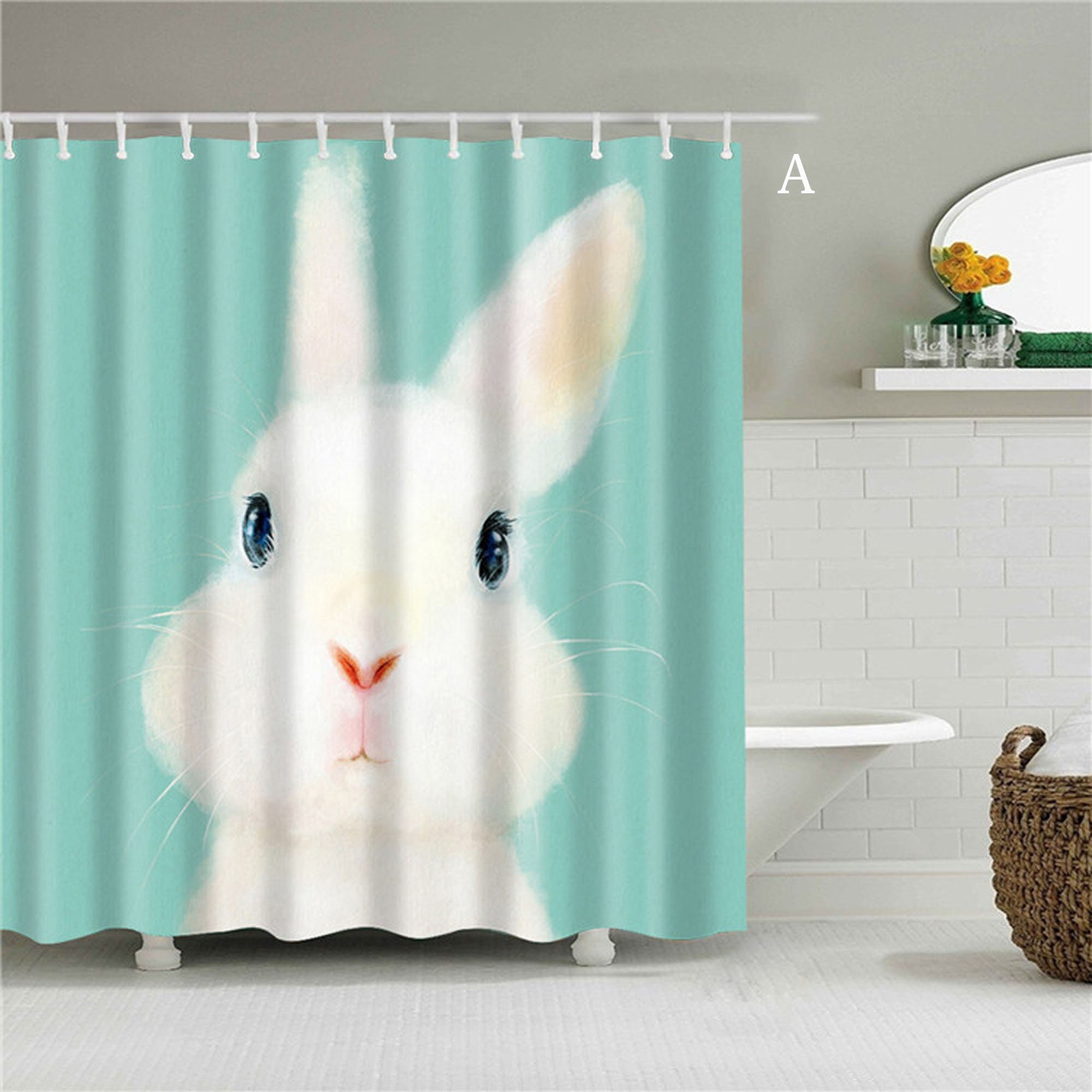 Bunny Easter Spring Quotes Shower Curtain - Whimsical Bathroom Decor For The Holiday Season