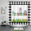 Bunny Gnome And Flower Easter Shower Curtain For Bathroom Decor