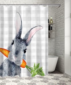 Bunny Rabbit Carrot Easter Shower Curtain With Shower Curtains Decorative