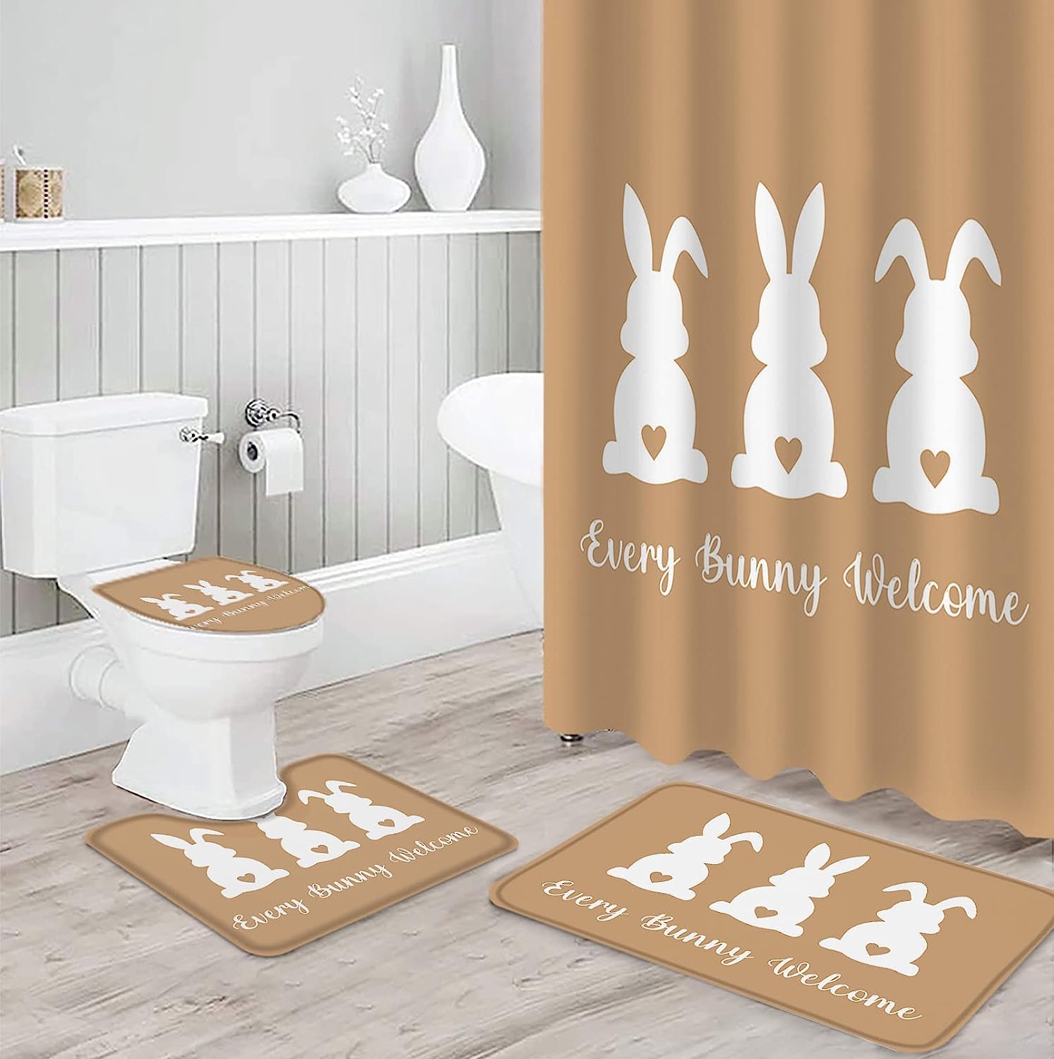 Bunny Welcome Happy Easter Shower Curtain - Cute And Durable Bathroom Accessory - Image 3