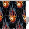 Burning Basketball Waterproof Fabric Shower Curtain For Bathroom