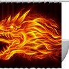 Burning Dragon Waterproof Fabric Shower Curtain For Bathroom