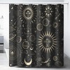 Burning Sun Moon Stars Mandala Mystical Shower Curtain for a Boho Chic Bathroom
