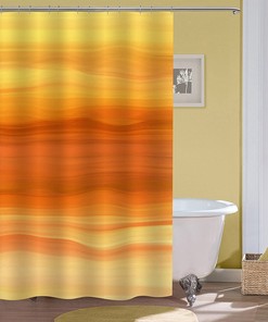 Burnt Orange Abstract Ocean Shower Curtain for Your Bathroom