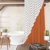 Burnt Orange Geometric Striped Shower Curtain For Modern Bathroom Decor