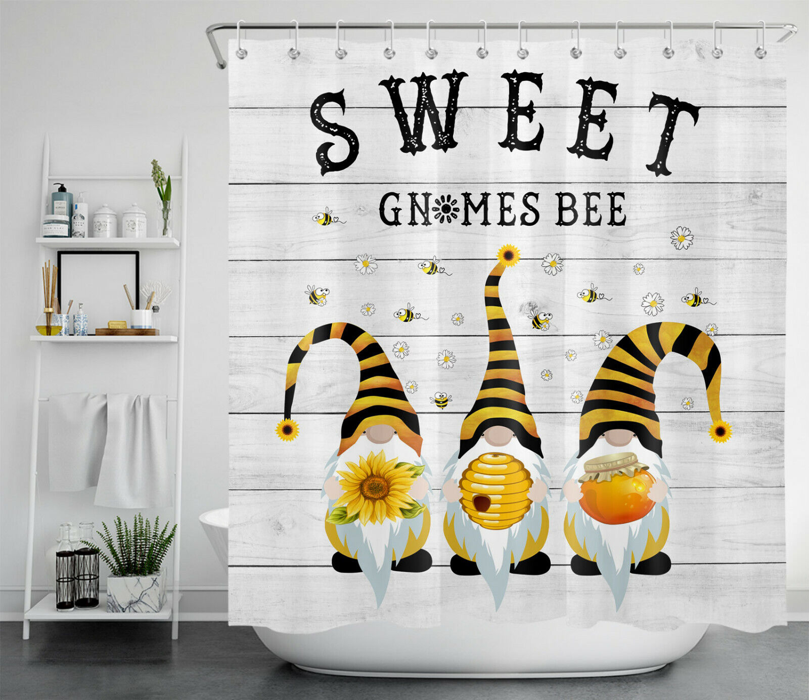 Busy Bee Shower Curtain With Quotes - Image 2