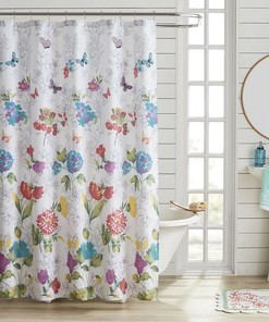 Butterfly And Flower Bouquet Shower Curtain For A Feminine Feel