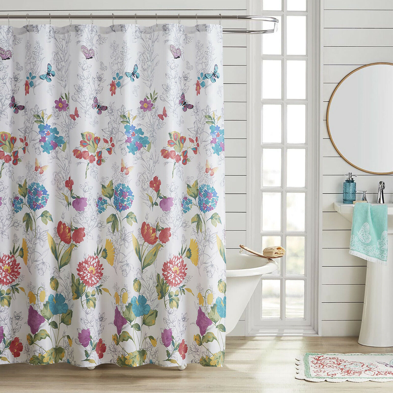 Butterfly And Flower Bouquet Shower Curtain For A Feminine Feel