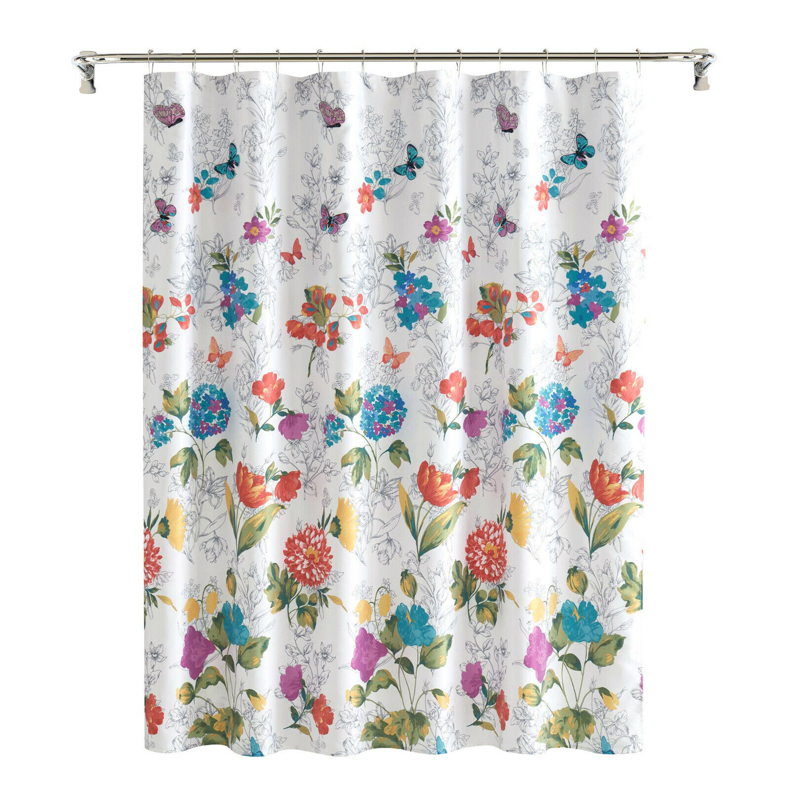 Butterfly And Flower Bouquet Shower Curtain For A Feminine Feel - Image 2