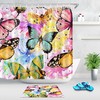 Butterfly And Flower Shower Curtain Hooks - Waterproof Bathroom Accessories
