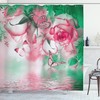 Butterfly And Rose Petals Print Shower Curtain For Chic Bathroom Decor