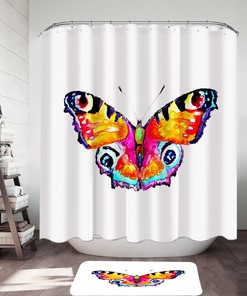 Butterfly Art Painting Shower Curtain, Stunning Bathroom Decoration