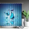 Butterfly Blue Shower Curtain, Elegant Monarch Flashing Water Dream Bathroom Decor