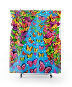Butterfly Falls Shower Curtain For Refreshing Bathroom Decor