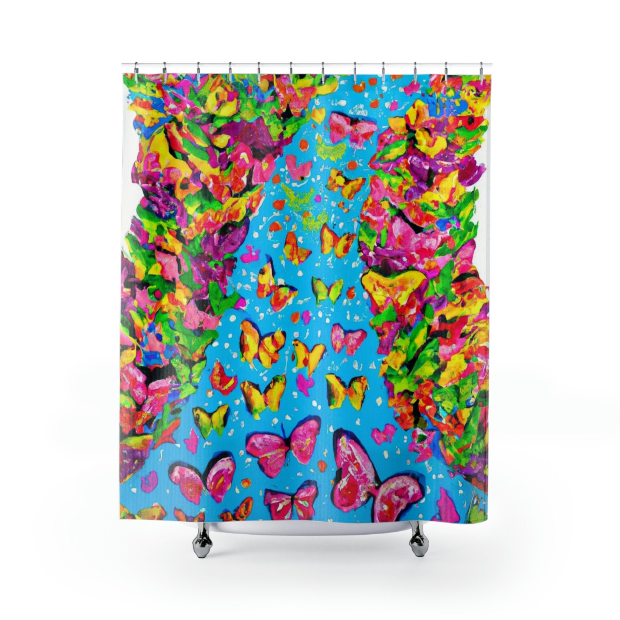 Butterfly Falls Shower Curtain For Refreshing Bathroom Decor