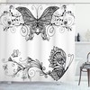 Butterfly Floral Print Mandala Shower Curtain for Bathroom Decoration