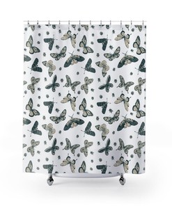 Butterfly Flower Rabbit Easter Eggs Cute Shower Curtain for Bathroom Decor