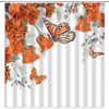Butterfly Flower Shower Curtain Orange Rose Butterflies Spring Nature Bathroom Decor