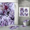 Butterfly Flower Skull Fabric Shower Curtain - Vintage Flower Bathroom Decor