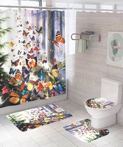 Butterfly Garden Print Shower Curtain