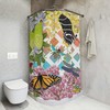 Butterfly Garden Shower Curtain, Botanical and Lush Greenery Bathroom Decor