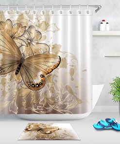 Butterfly Garden Shower Curtain With Quotes