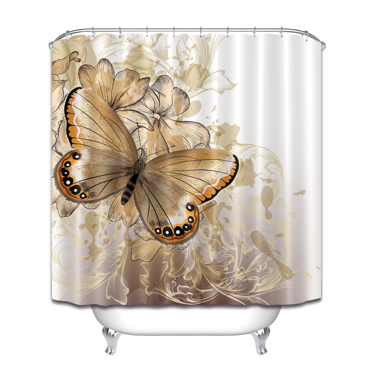 Butterfly Garden Shower Curtain With Quotes - Image 2
