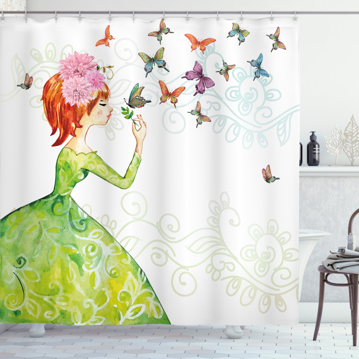 Butterfly Garden Water-Repellent Curtain - Image 3