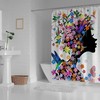Butterfly, Hummingbird, And Flower Shower Curtain With Beautiful Girl And Colorful Print
