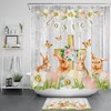 Butterfly Lavender Highland Cow Fabric Shower Curtain for Bathroom Decor