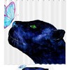 Butterfly & Leopard Shower Curtain, Nature Inspired Bathroom Decor