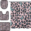Butterfly Leopard Spot Shower Curtain With Matching Mat For Playful Bathroom Decor
